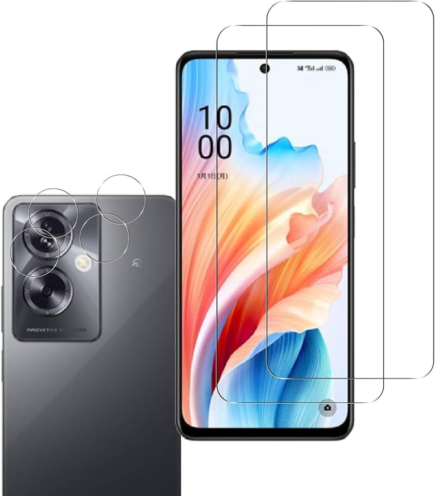 Amazon | 対応 OPPO A79 5G 用 ガラスフィルム + レンズ保護フィルム